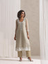 3 Pc SET - Fawn Beaded and Embroidered Organza Kurta and Border Dupatta with Pyjama